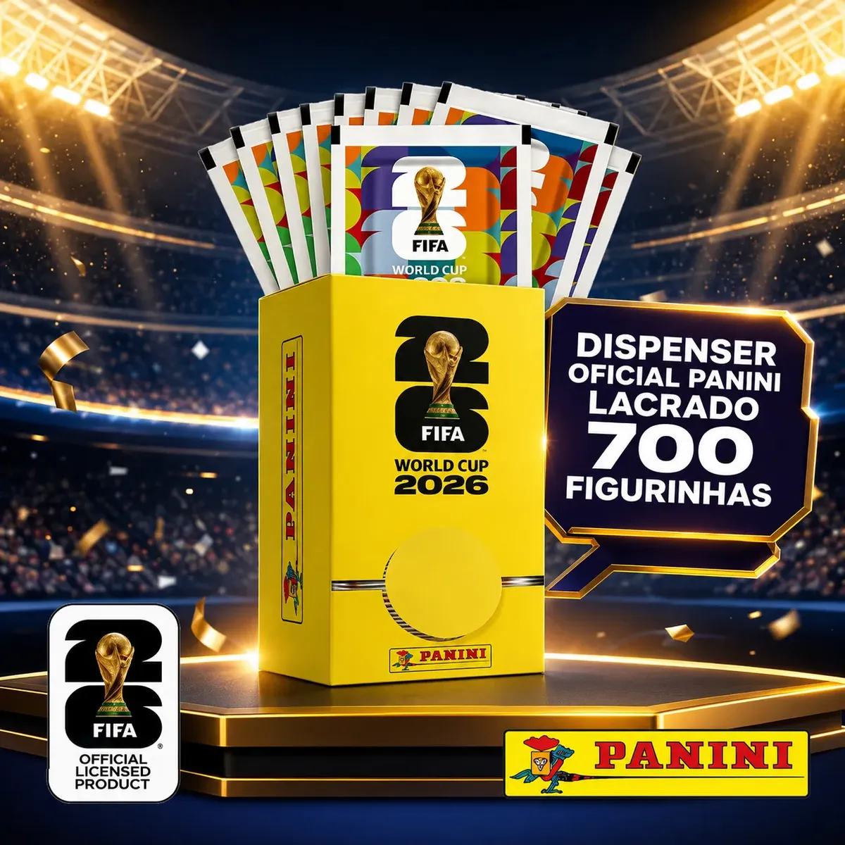 Dispenser de figurinhas da Copa 2026