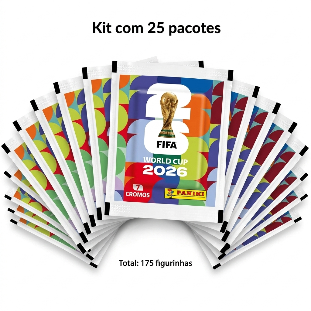 Kit com 25 Pacotes — 175 Figurinhas