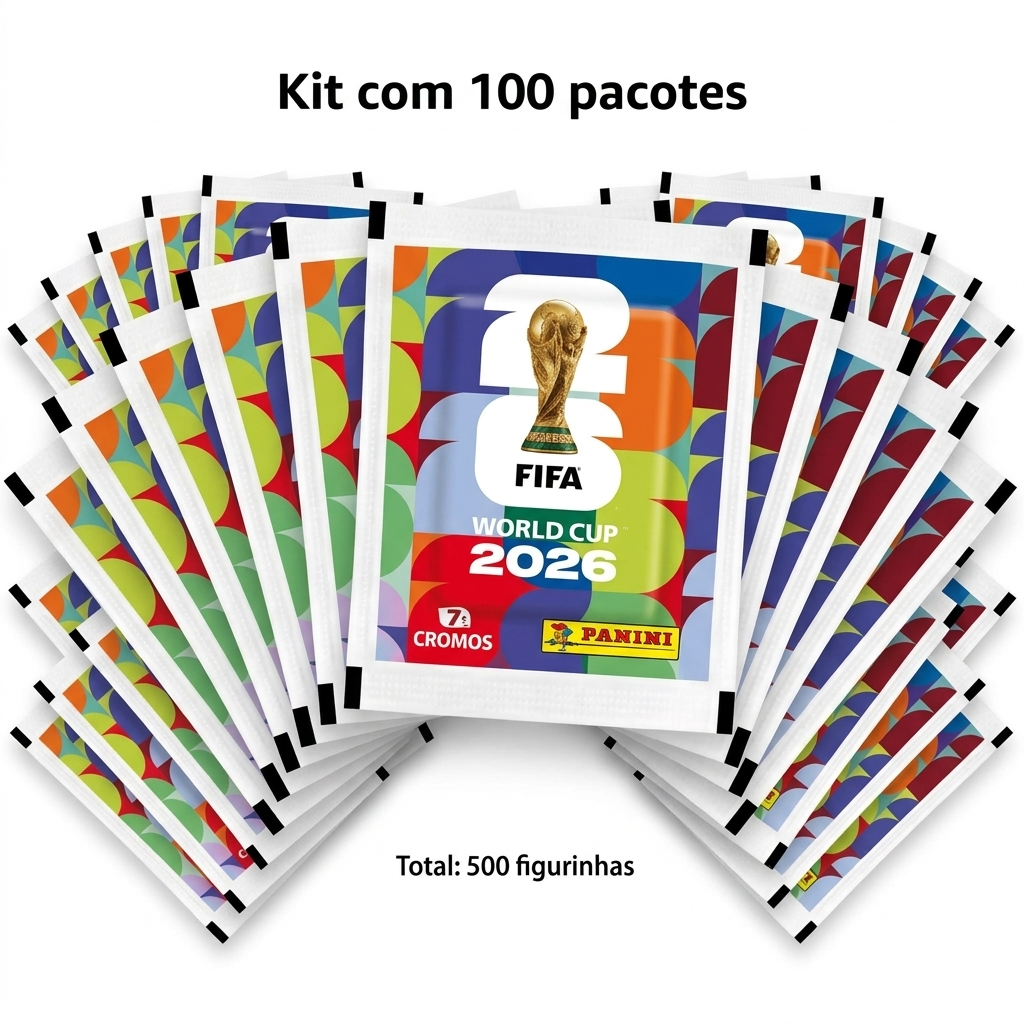 Kit com 100 Pacotes — 500 Figurinhas